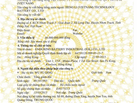 越南公司营业执照